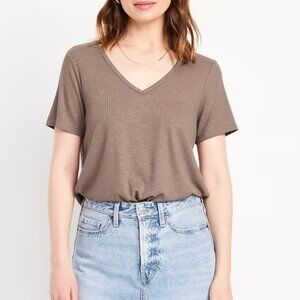 NWT Old Navy Luxe Slub-Knit T-Shirt Grey Brown Size XXL